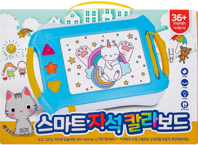 비지엔젤 와이드 스마트 자석 칼라보드 35 x 24 cm, 혼합색상, 1개 - 쿠팡