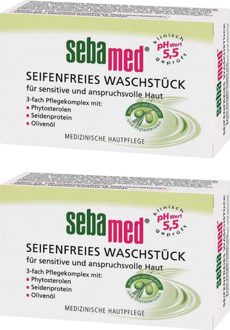 Sebamed 施巴 德國橄欖潔膚皂 150g pH5.5 微酸性 無皂鹼 適合敏感肌膚, 2個