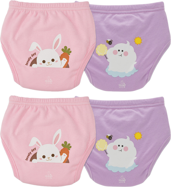 아가짱 프랜들리 6중 배변훈련팬티, 토끼, 구름, 2개