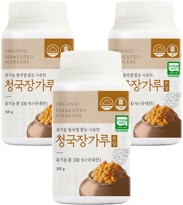 유기농마루 정품 청국장가루, 300g, 3개