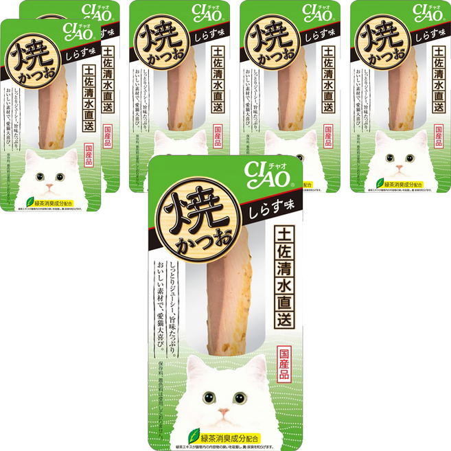 INABA CIAO 啾嚕 燒鰹魚條 YK-03, 吻仔魚風味, 6包, 18g