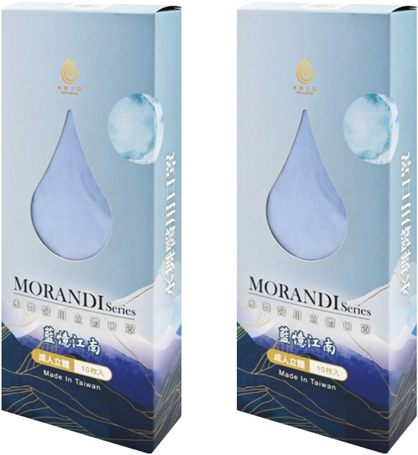 AQUA MASK 水舞生醫 莫蘭迪系列 醫療用口罩 KF94, 藍憶江南 藍色, 10片, 2盒