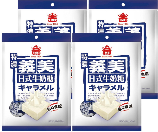 義美 日式牛奶糖 特濃, 105g, 4袋