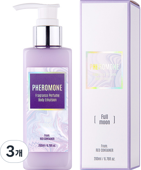 레드컨테이너 페로몬향 바디 에멀전 풀문, 3개, 200ml