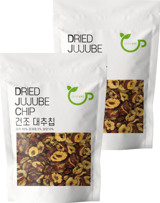 그린팟 간식용 건조 대추칩, 500g(1개), 2개