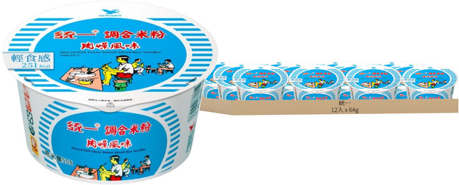 統一 調合米粉 肉燥風味, 64g, 12入