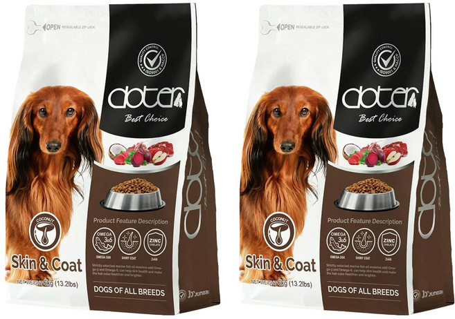 doter 寵愛物語 深色犬 皮毛保健 犬飼料, 澳洲牛肉絨, 6kg, 2袋