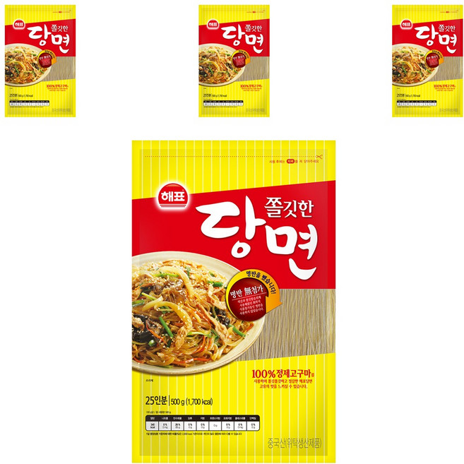 해표 쫄깃한 당면, 500g, 4개