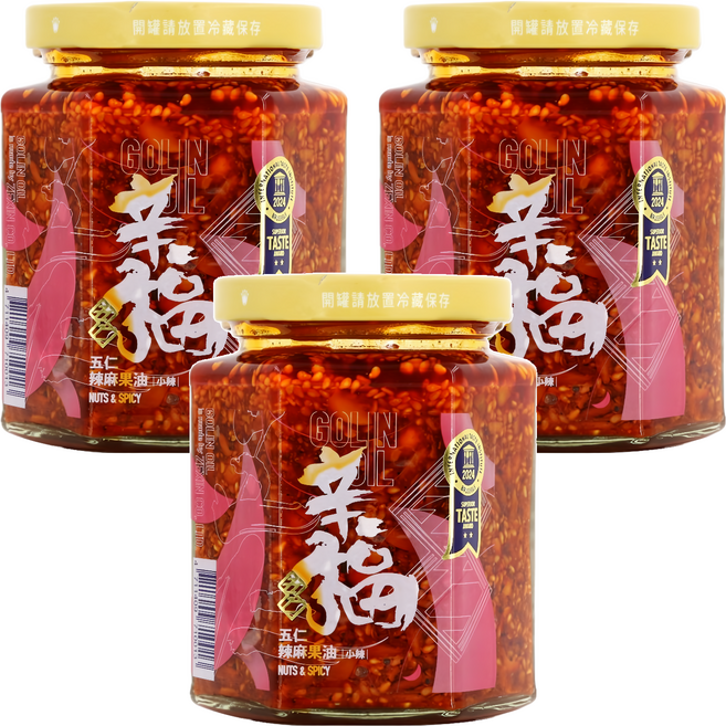 【比利時itqi二星】辛福五仁辣麻果油-小辣(全素) 250g/罐, 250g, 3入