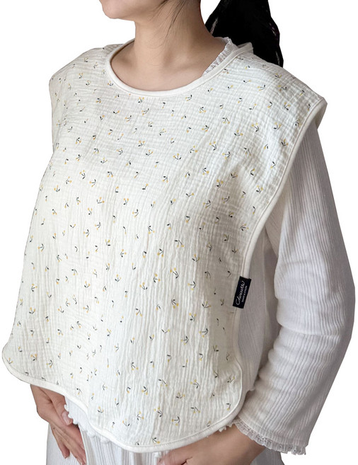 쉐리네뜨 엄마턱받이 수유 앞치마 트림패드, 노란별, 1개, 1개입