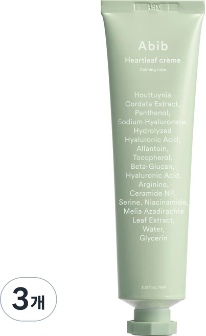 아비브 어성초 크림 카밍 튜브, 75ml, 3개 - 쿠팡