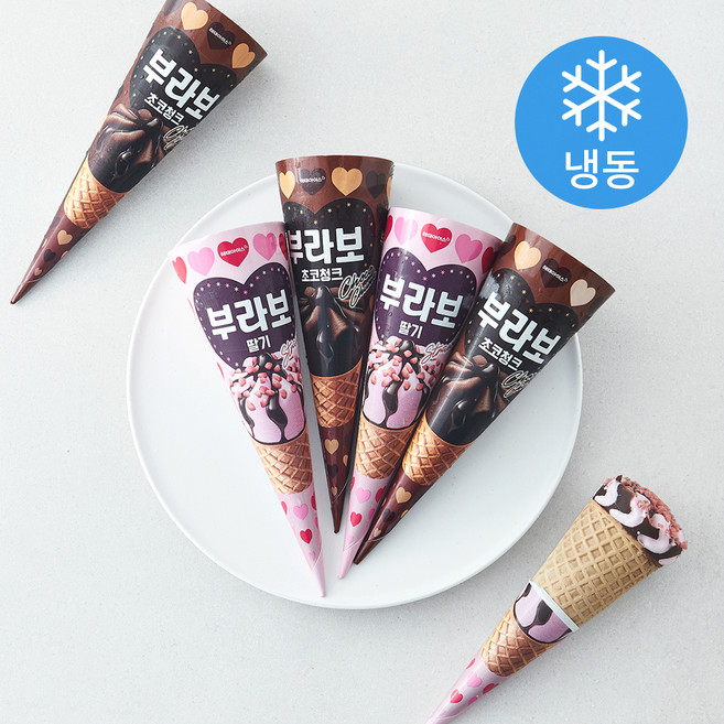 해태아이스 부라보 딸기 3개입 + 초코청크 3개입 세트 (냉동), 150ml, 6개입, 1세트