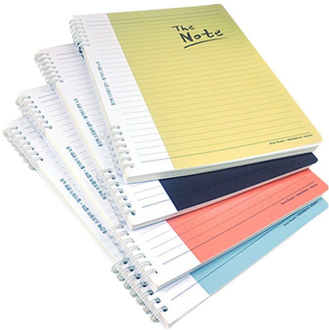 misoro 1920線圈筆記本4件組 72頁, 紅色 + 黑色 + 藍色 + 黃色, 1組