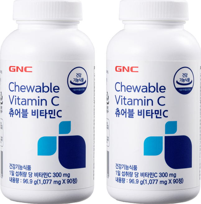 GNC 츄어블 비타민C 1077mg, 90정, 2개