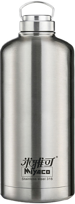 MiyAco 米雅可 經典316不銹鋼廣口真空保溫瓶, 不銹鋼色, 2.5L, 1個