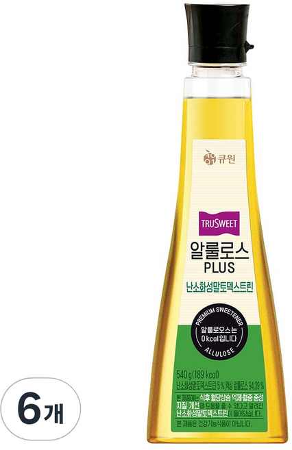 큐원 알룰로스 PLUS 난소화성말토덱스트린, 6개, 540g