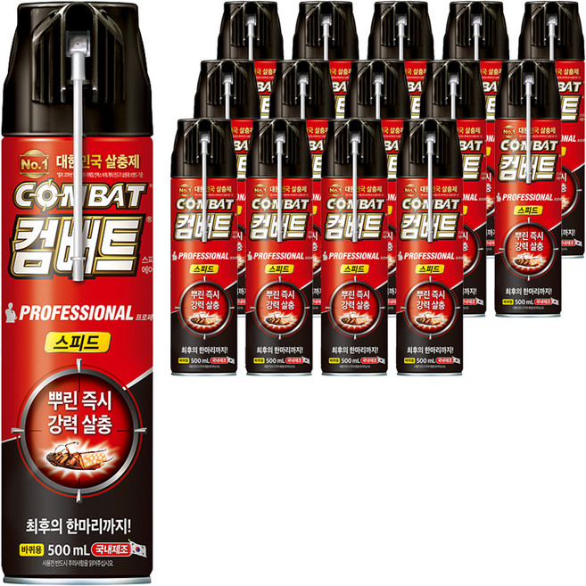 컴배트 스피드 에어졸 바퀴용, 500ml, 15개