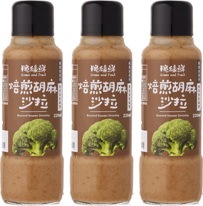 KOKUMORI 穀盛 脆綠鮮沙拉 焙煎胡麻, 220ml, 3瓶