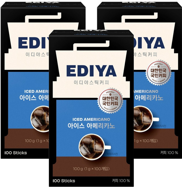 이디야 아이스아메리카노 스틱커피, 1g, 100개입, 3개