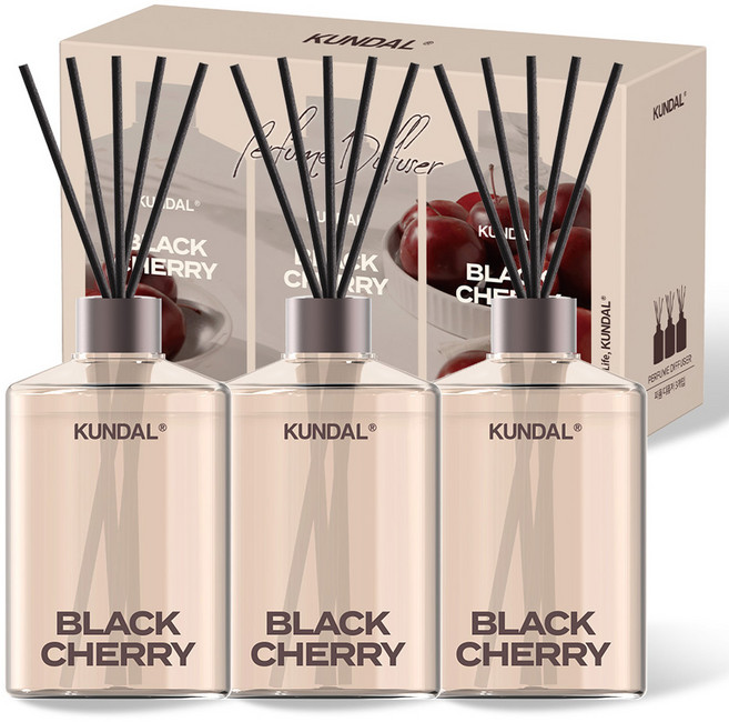 쿤달 퍼퓸 디퓨저 선물세트, 블랙체리, 500ml, 3개