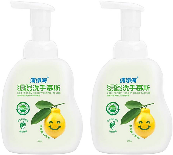 清淨海 環保洗手慕斯, 480g, 2瓶