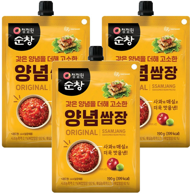청정원순창 양념쌈장, 190g, 3개