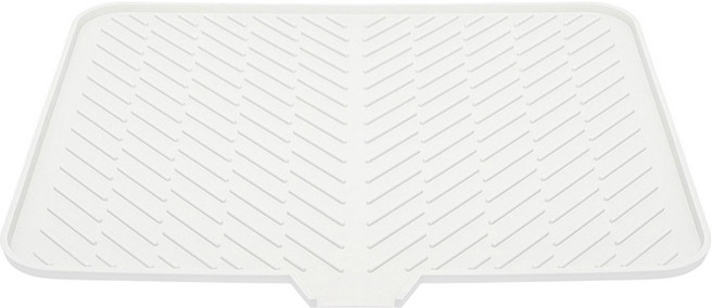 HANSOL TEM 特大號完美排水矽膠餐具瀝水墊, 1層, 象牙白, 1個