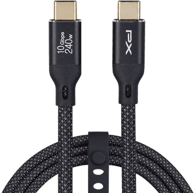 PX 大通 USB C-C 3.2 Gen2 10Gbps 240W充電傳輸線, 1m, 曜石黑, 1條
