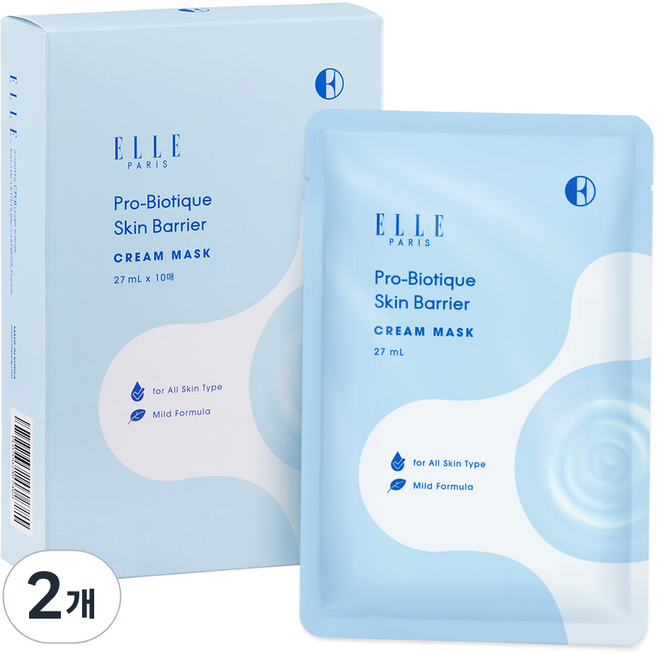 ELLE PARIS 프로바이오티크 세라마이드 화잘먹 마스크, 2개, 10개입