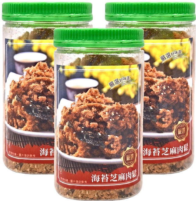 金平陽 芝麻海苔肉酥, 300g, 3罐
