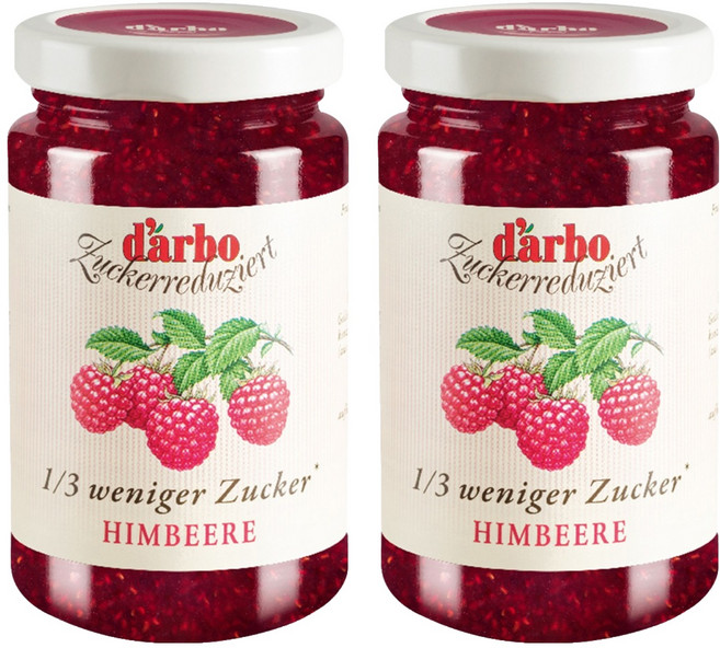d'arbo 德寶 80%果肉減糖覆盆莓果醬, 250g, 2罐