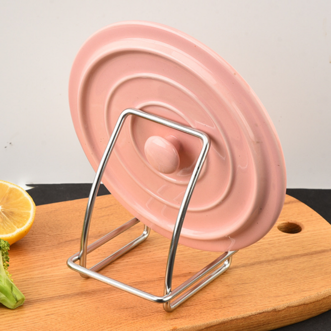 ADUNE 304올스텐 냄비뚜껑 조리도구 거치대, 실버, 1개