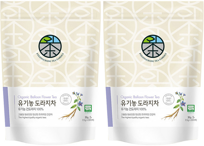 평창다원 유기농 도라지차 생분해 티백, 1.5g, 20개입, 2개