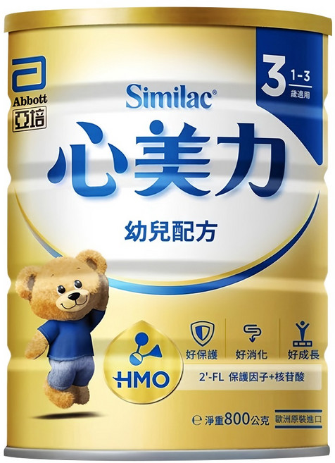 Abbott 亞培 Similac 心美力 HMO 3號幼兒營養成長配方 1-3歲, 800g, 1罐