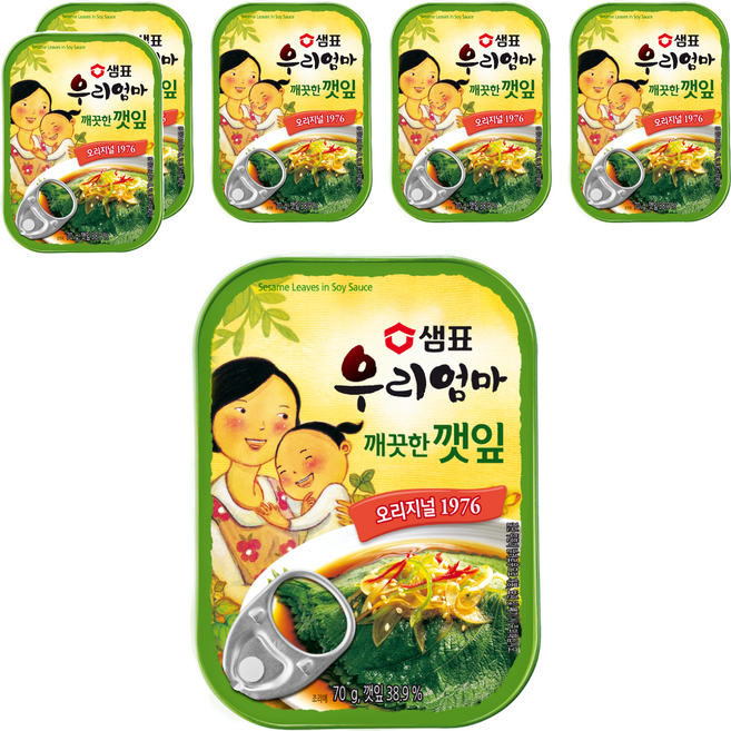 Sempio 膳府 芝麻葉罐頭 原味, 70g, 6罐