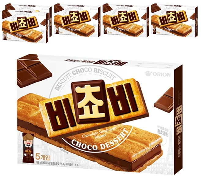 오리온 비쵸비 비스켓, 125g, 6개 - 쿠팡
