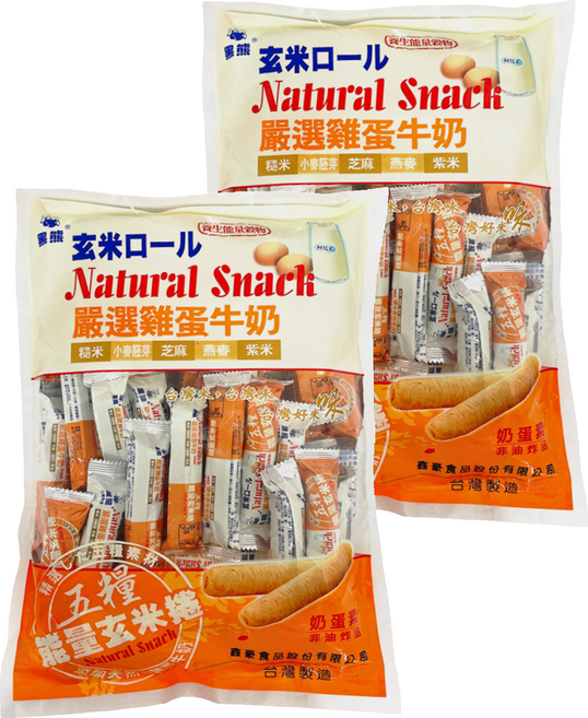 黑熊 五糧能量玄米捲 奶蛋素, 400g, 2袋
