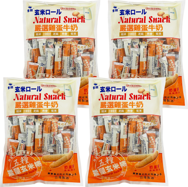 黑熊 五糧能量玄米捲 奶蛋素, 400g, 4袋