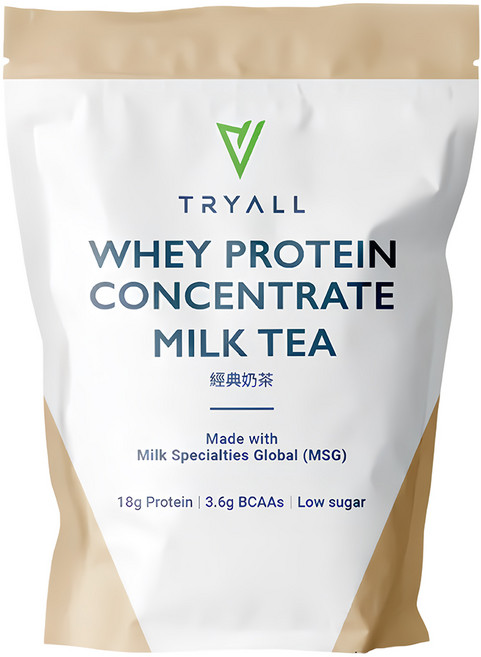 TRYALL 濃縮乳清蛋白粉 經典奶茶, 500g, 1包