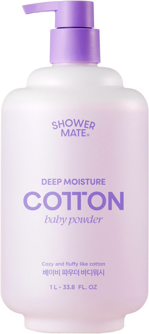 샤워메이트 딥모이스처 코튼 바디워시 베이비파우더향, 1개, 1L