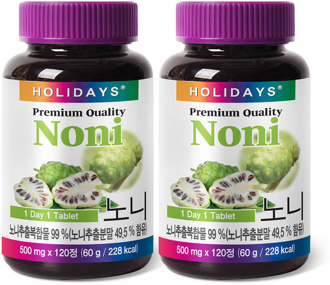 홀리데이즈 프리미엄 노니 타블렛, 120정, 2개
