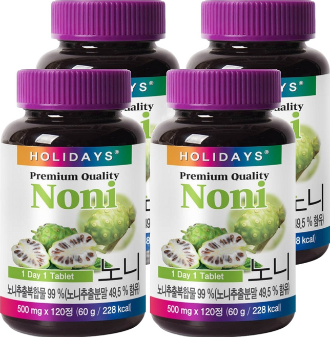 홀리데이즈 프리미엄 노니 타블렛, 120정, 4개