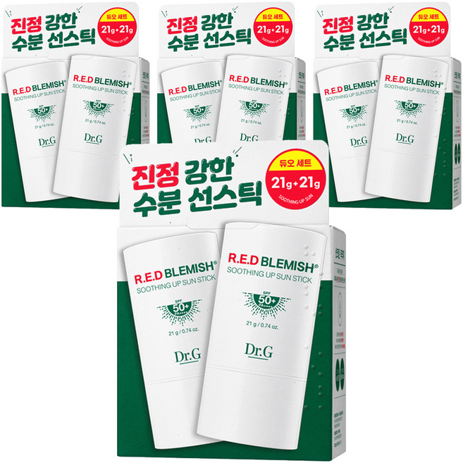닥터지 레드 블레미쉬 수딩 업 선스틱 듀오 세트 SPF50+ PA++++, 42g, 4개