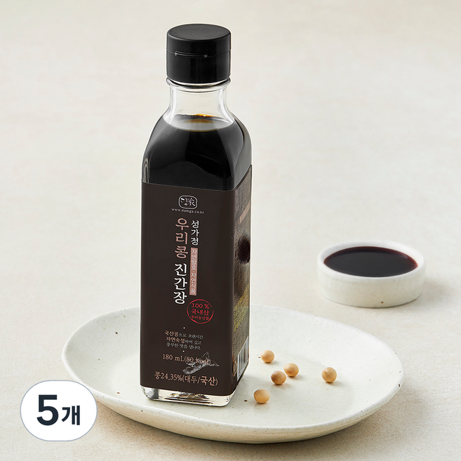 담가 우리콩 진간장, 180ml, 5개