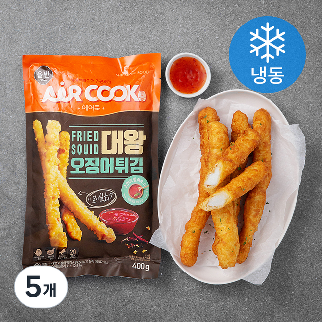 올반 대왕오징어 튀김 + 칠리소스 (냉동), 400g, 5개