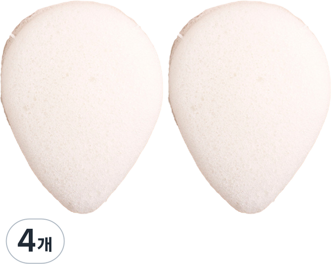 헤오르 곤약 목욕 스펀지 물방울, 화이트, 4개, 1개입