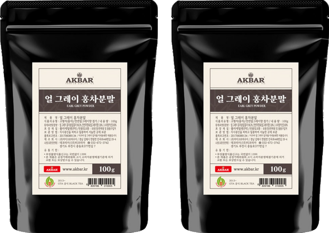 아크바 얼 그레이 분말, 2개, 1개입, 100g