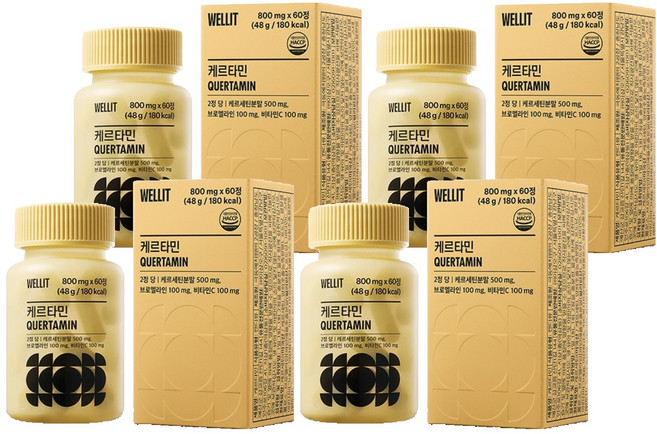 웰릿 정품 케르타민 케르세틴 브로멜라인 48g, 60정, 4개