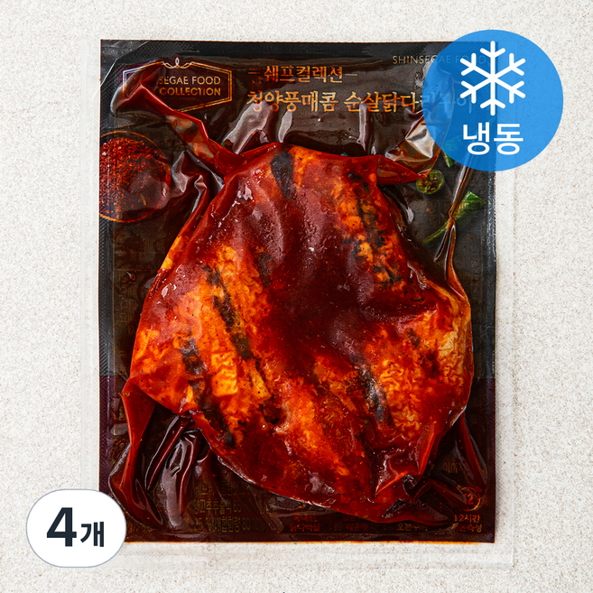 신세계푸드 쉐프컬렉션 청양풍매콤 순살닭다리구이 (냉동), 130g, 4개