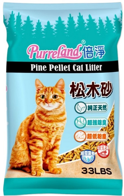 PurreLand 倍淨 松木砂 33lbs, 15kg, 1包